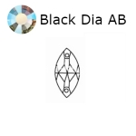Лодочка - Sun-Shine - Black Diamond AB - 18*9 мм